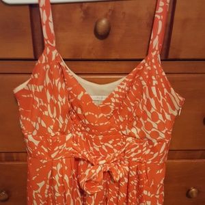 Orange and cream dress